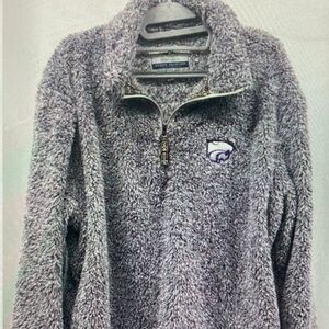 Plush Quarter-Zip Cowl Pullover Sweater - Gray